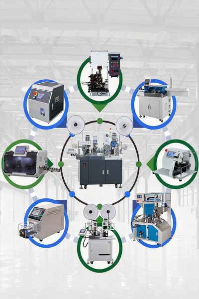Helautomatiska maskiner för skär- och avskärmning av höljetråd