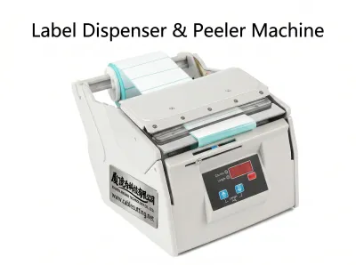Automatisk etikettdispenser och avtagningsmaskin X-130