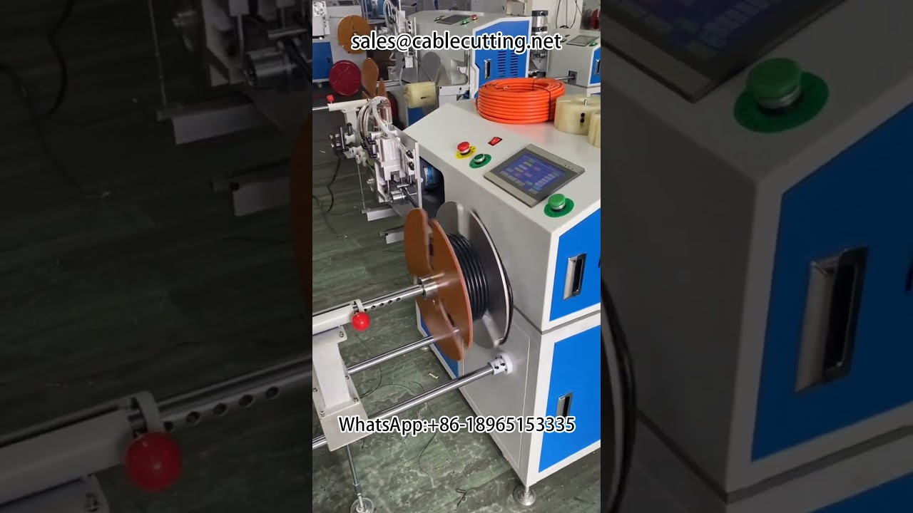 Automatisk maskin för mätning, sortering, kapning, lindning och bindning av kablar